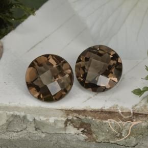 Gemme di Quarzo fumé Marrone caldo naturale da 3.34 ct, Rotondo, VS