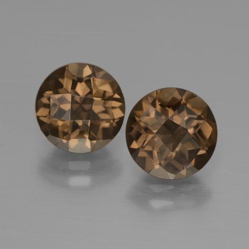 Quarzo fumé naturale marrone da 3,54 ct, taglio rotondo, VS