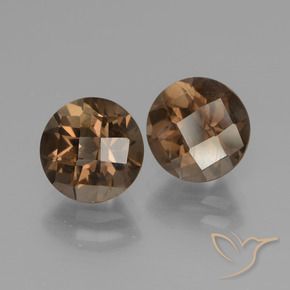 Gemme di Quarzo fumé Marrone medio naturale da 3.54 ct, Rotondo, VS-SI