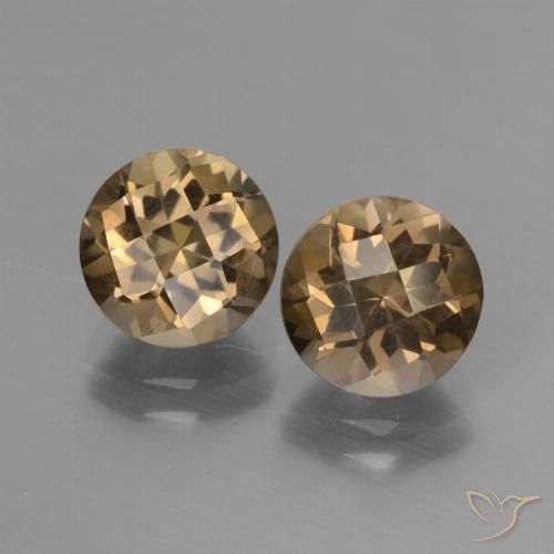 Quarzo fumé naturale marrone da 3,58 ct, taglio rotondo, VS