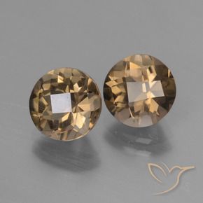 Quarzo fumé naturale marrone da 3,58 ct, taglio rotondo, VS