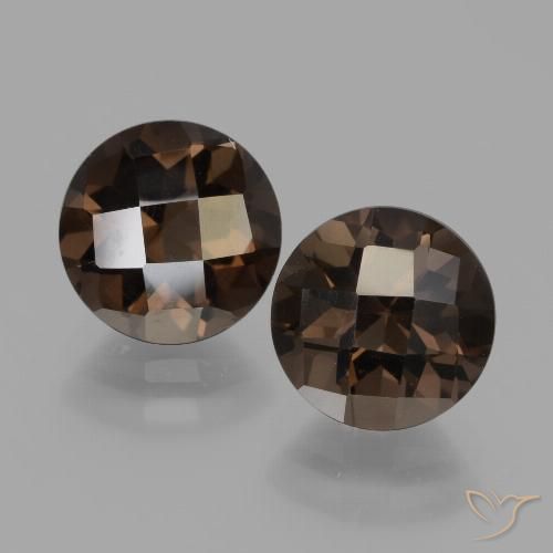 3.91ctw Naturale Marrone scuro Quarzo fumé, Rotondo, VVS-VS