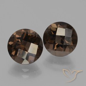 Gemme di Quarzo fumé Marrone scuro naturale da 3.91 ct, Rotondo, VVS-VS