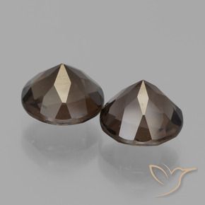 Gemme di Quarzo fumé Marrone scuro naturale da 3.91 ct, Rotondo, VVS-VS