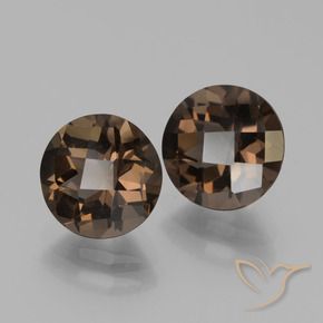 Gemme di Quarzo fumé Marrone medio naturale da 3.56 ct, Rotondo, VVS-VS