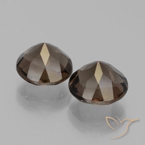 Gemme di Quarzo fumé Marrone medio naturale da 3.56 ct, Rotondo, VVS-VS