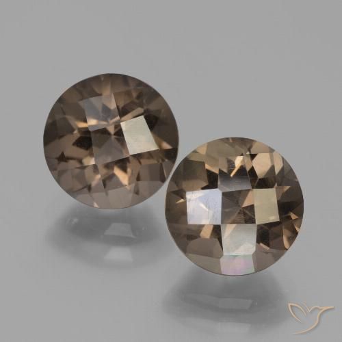 3.83ctw Naturale Marrone medio-scuro Quarzo fumé, Rotondo, VVS-VS