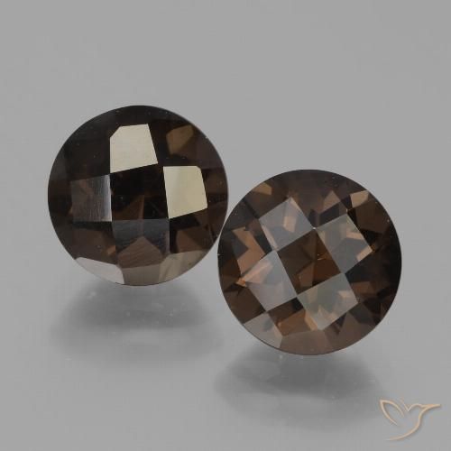 3.76ctw Naturale Marrone scuro Quarzo fumé, Rotondo, VS