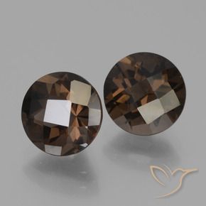 Gemme di Quarzo fumé Marrone scuro naturale da 3.76 ct, Rotondo, VS