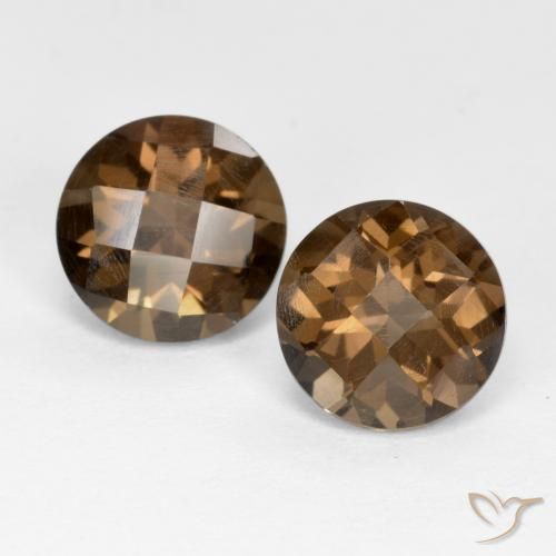 3.91ctw Naturale Pan di zenzero marrone Quarzo fumé, Rotondo, VVS-VS