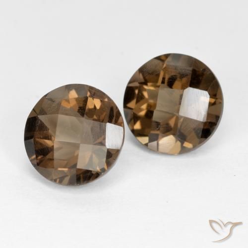 Gemme di Quarzo fumé Pan di zenzero marrone naturale da 3.91 ct, Rotondo, VVS-VS