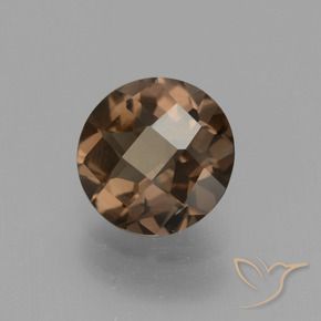 Quarzo fumé Marrone medio naturale da 1.49 ct, Rotondo, VVS-VS