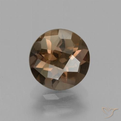 1.57ct Naturale Marrone medio Quarzo fumé, Rotondo, VVS-VS