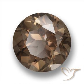 Quarzo fumé Marrone caldo naturale da 6.34 ct, Rotondo, VVS-VS
