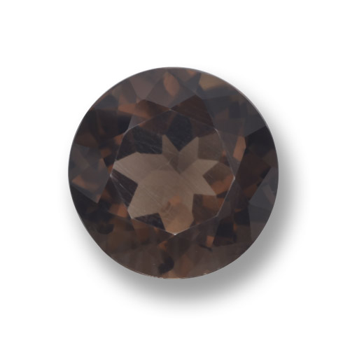 Quarzo fumé Hickory Brown naturale da 3.98 ct, Taglio rotondo, VVS