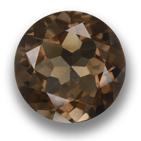Quarzo fumé naturale marrone da 11,07 ct, taglio rotondo, VVS