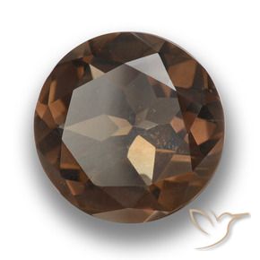 Quarzo fumé Hickory Brown naturale da 9.60 ct, Rotondo, VVS