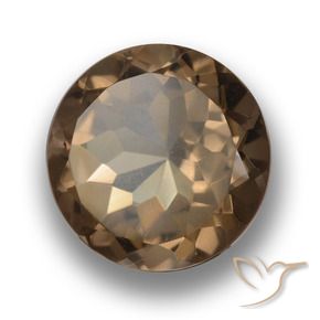 Quarzo fumé Marrone caldo naturale da 4.13 ct, Rotondo, VVS