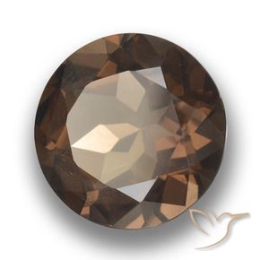 Quarzo fumé Hickory Brown naturale da 5.04 ct, Rotondo, VS