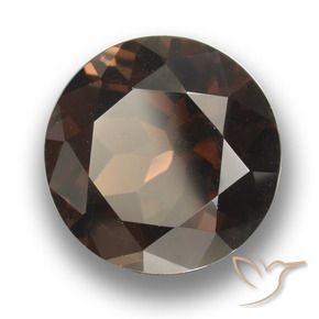 Quarzo fumé Marrone scuro naturale da 11.07 ct, Rotondo, VVS