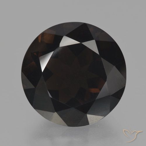 11.92ct Naturale Marrone scuro Quarzo fumé, Rotondo, VVS