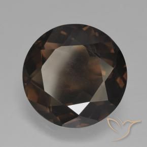 Quarzo fumé Marrone scuro naturale da 10.34 ct, Rotondo, VVS-VS