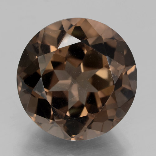 Quarzo fumé Marrone medio naturale da 10.36 ct, Taglio rotondo, VVS-VS