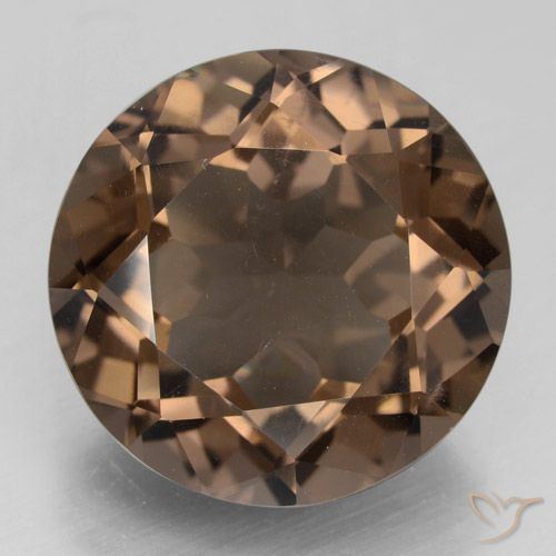 Quarzo fumè Marrone medio naturale da 12.36 ct, Rotondo, VS