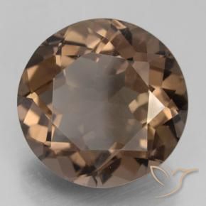 Quarzo fumè Marrone medio naturale da 12.36 ct, Rotondo, VS