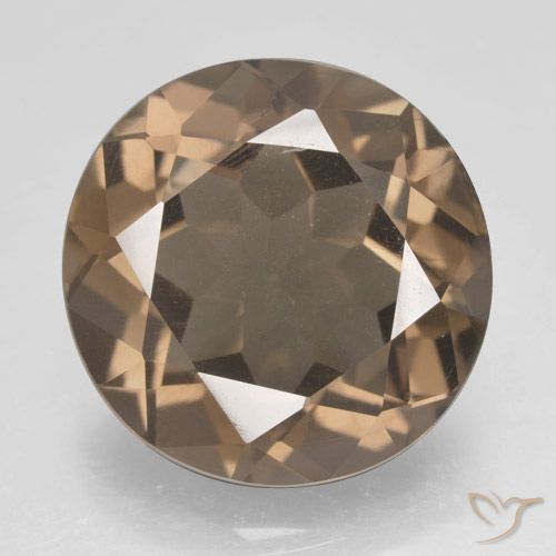 Quarzo fumè Marrone medio naturale da 12.64 ct, Rotondo, VVS-VS