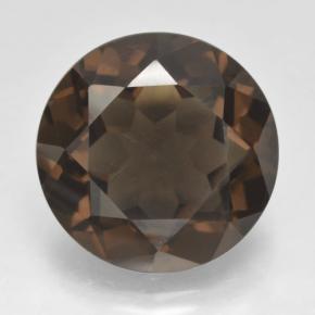 Quarzo fumé Marrone scuro naturale da 11.91 ct, Taglio rotondo, VVS-VS