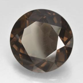 Quarzo fumé Marrone scuro naturale da 11.91 ct, Taglio rotondo, VVS-VS