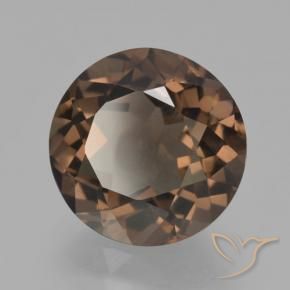 Quarzo fumé Marrone medio naturale da 3.98 ct, Rotondo, VVS-VS