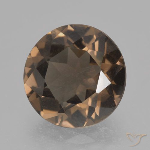 4.67ct Naturale Marrone medio-scuro Quarzo fumé, Rotondo, VVS-VS