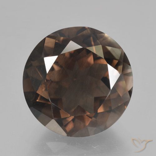 5.09ct Naturale Hickory Brown Quarzo fumé, Rotondo, VVS-VS