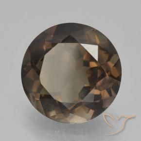 Quarzo fumé Marrone scuro naturale da 5.09 ct, Rotondo, VVS-VS