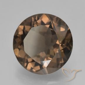 Quarzo fumé Marrone medio naturale da 4.23 ct, Rotondo, VVS-VS