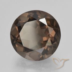 Quarzo fumé Marrone medio naturale da 5.08 ct, Rotondo, VVS-VS