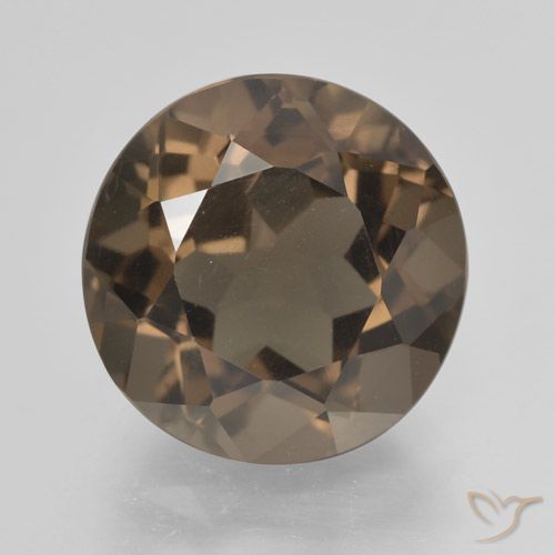 5.25ct Naturale Hickory Brown Quarzo fumé, Rotondo, VVS-VS
