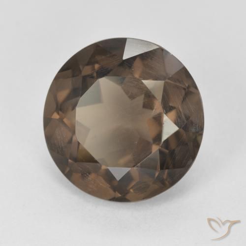 Quarzo fumé Marrone medio naturale da 4.41 ct, Rotondo, VVS-VS