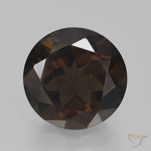 4.79ct Naturale Marrone cioccolato fondente Deep Quarzo fumé, Rotondo, VVS-VS