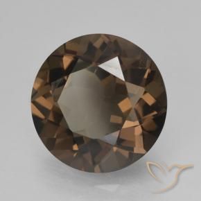 Quarzo fumé Hickory Brown naturale da 4.32 ct, Rotondo, VVS-VS