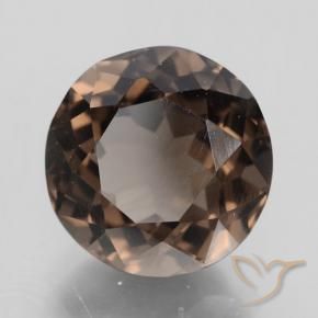 Quarzo fumé Marrone medio-scuro naturale da 4.32 ct, Rotondo, VVS-VS