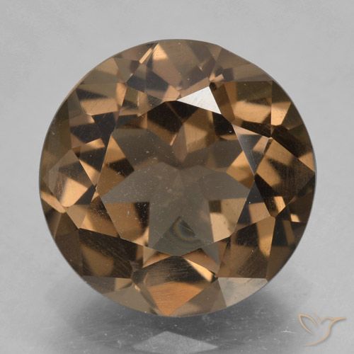5.19ct Naturale Hickory Brown Quarzo fumé, Rotondo, VVS-VS