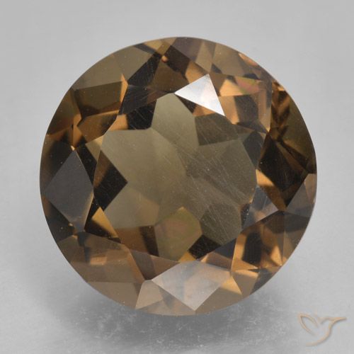 5.84ct Naturale Pan di zenzero marrone Quarzo fumé, Rotondo, VVS-VS