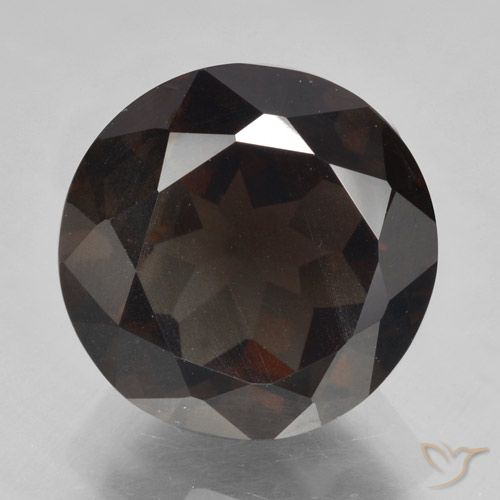 Quarzo fumé Marrone cioccolato fondente Deep naturale da 5.28 ct, Taglio rotondo, VVS-VS