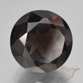 Quarzo fumé Marrone cioccolato fondente Deep naturale da 5.28 ct, Taglio rotondo, VVS-VS