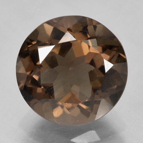 Quarzo fumé Marrone medio naturale da 5.32 ct, Taglio rotondo, VVS-VS