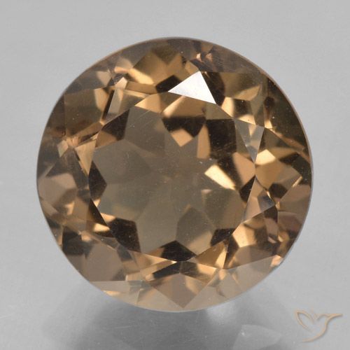5.73ct Naturale Marrone medio-scuro Quarzo fumé, Rotondo, VVS-VS