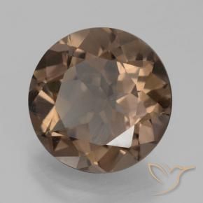 Quarzo fumé Hickory Brown naturale da 4.90 ct, Rotondo, VS